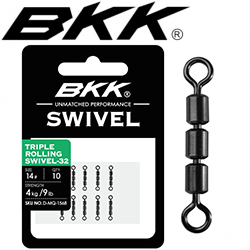 BKK Triple Rolling Swivel-32 (Brass, Black)