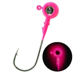 Джиг крашеный "Шар с глазом 3D" 3 гр, кр-к VD-077 Gamakatsu Ni № 1, цв. 14-розовый люминофор GCB-077-01-03-14