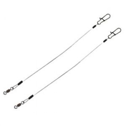 Поводки титановые Lucky John AFW Titanium оснащ. вертл. и застеж. 18кг 20см 2шт