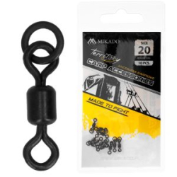 Роликовый вертлюг с кольцом Mikado Territory Micro №20 (р.н. до 15кг/10шт) чёрный (AMA02-036)