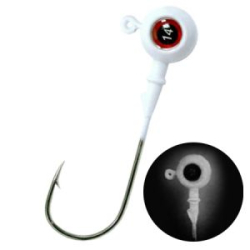 Джиг крашеный "Шар с глазом 3D" 5 гр, кр-к VD-077 Gamakatsu Ni №1/0, цв. 08-белый люминофор GCB-077-1/0-05-08