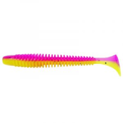 Силиконовая приманка Pike Hunter Ribbed Worm 4.0" 10 см. #029 Sliva Lime (UV) (6 шт)