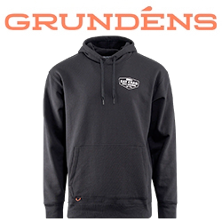 Grundens Eat Your Words DWR HD Hoodie, Black Crab Graphic
