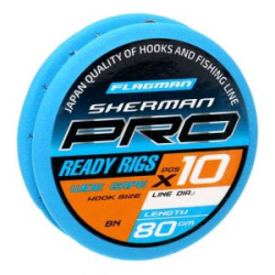 Готовые поводки Flagman Sherman Pro Wide Gape Ready Rig 0,105mm,#16,80cm
