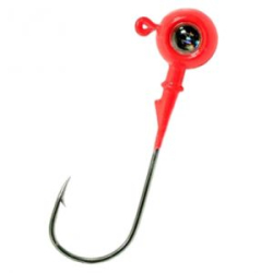 Джиг крашеный "Шар с глазом 3D"  3 гр, кр-к VD-077 Gamakatsu Ni № 1, цв. 01-красный GCB-077-01-03-01