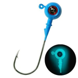 Джиг крашеный "Шар с глазом 3D" 4 гр, кр-к VD-077 Gamakatsu Ni №1/0, цв. 10-синий люминофор GCB-077-1/0-04-10