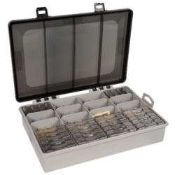 Пласткивая коробка для хранения с базовым набором крючков BKK OCD Tackle System A2-Starter Kit