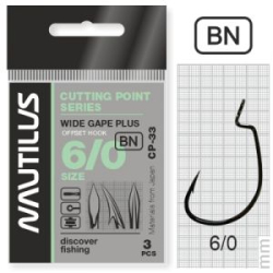 Крючок офсетный Nautilus Offset Cutting Point series Wide Gape Plus CP-33 BC № 6/0