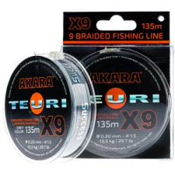 Шнур Akara Teuri X-9 Gray 135 м 0,10