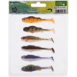 Силиконовая приманка Окунь Mikado Real Fish 6,5cm цвет PERCH, ассорти. ( 6шт.) креветка (PMRFP-6.5-MIX)