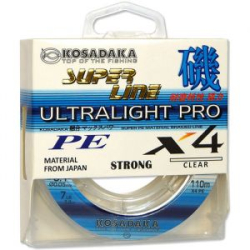 Леска плетеная Kosadaka Super Line Pe X4 Ultralight Pro 110m Clear 3,2кг 0,05мм
