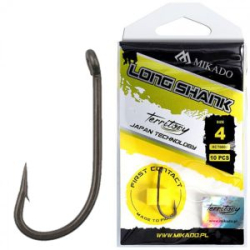 Крючки с тефлоновым покрытием Mikado Territory Long Shank № 8 (уп.=10шт.) (HCT0000-8)