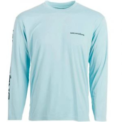 Футболка Grundens Tech Tee LS Shirt, Anchor Down Print  Aquatic, M