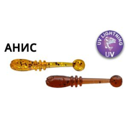 Силиконовая приманка Crazy Fish Whitebait 0.8" 16-20-9/57-1 анис цв. caramel (карамель) / amber (янтарь)