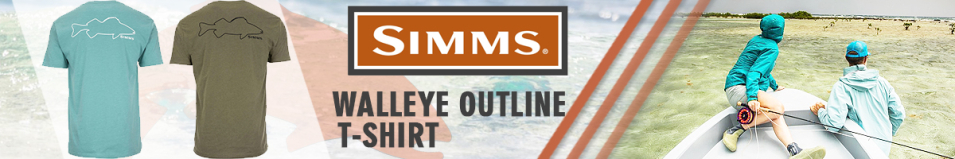 Simms Walleye Outline T-Shirt, Oil Blue Heather