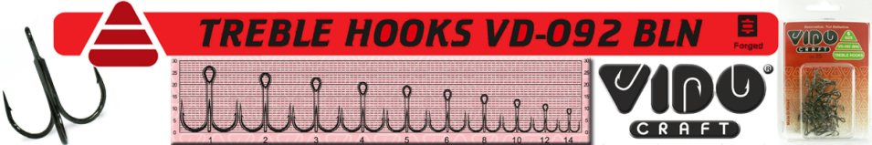 Vido Craft Treble Hooks VD-092 (BN)