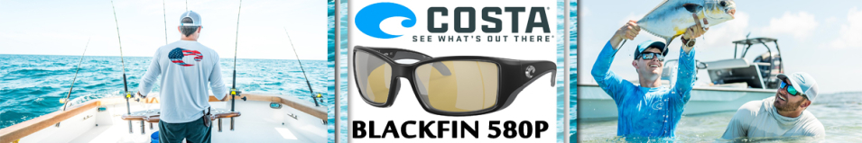Costa Blackfin 580P Matte Black/Silver MirrorSunrise