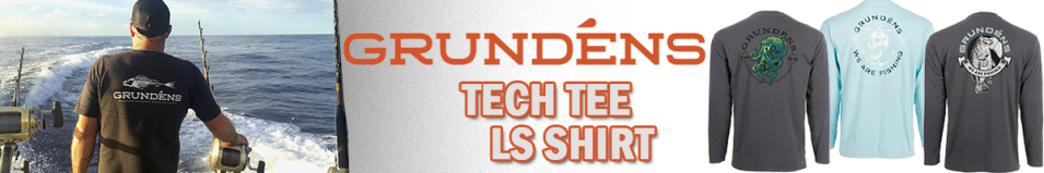 Grundens Tech Tee LS Shirt, Bass Print Anchor