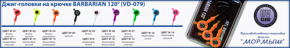 Мормыш Джиг-головка крашеная "ШАР" кр-к VD-079 №3/0 цвет Оранжевый