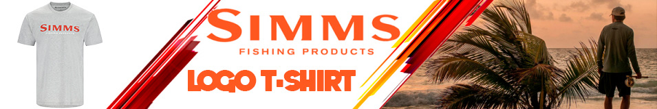 Simms Logo T-Shirt, Grey Heather - Crimson