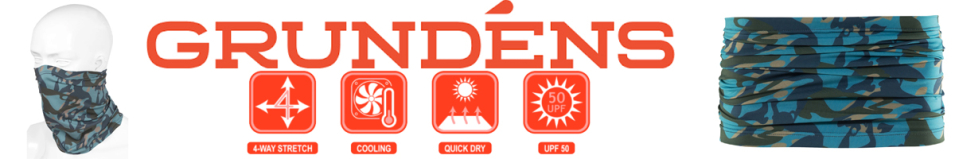 Grundens Fish Head Neck Gaiter Dusty Turquiose Camo