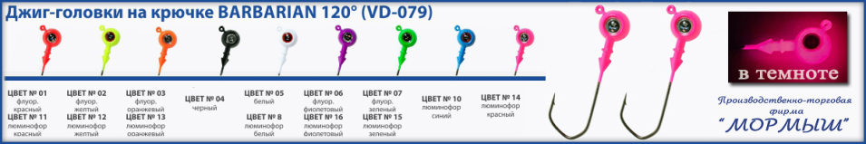Мормыш Джиг-головка крашеная "ШАР" кр-к VD-079 №10/0 цвет Розовый люминофор