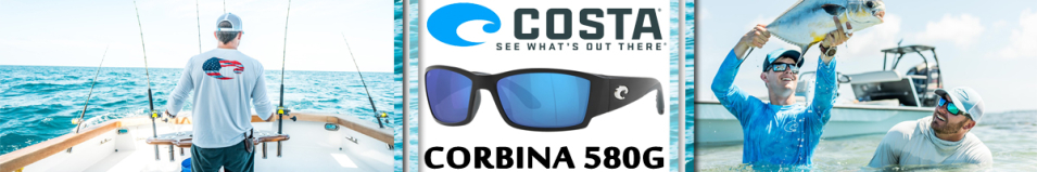 Costa Corbina 580 GLS Matte Black/Blue Mirror 580G