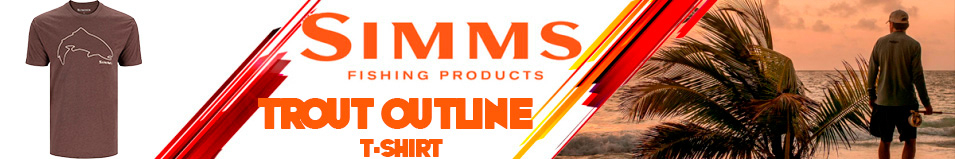 Simms Trout Outline T-Shirt, Brown Heather