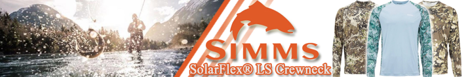 Simms SolarFlex LS Crewneck - Print, Woodland Camo Sandbar