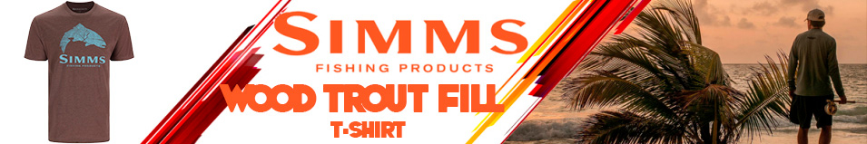 Simms Wood Trout Fill T-Shirt, Brown Heather