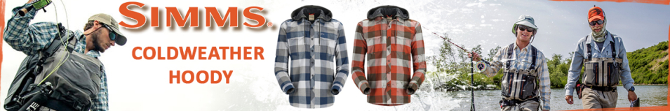 Simms Coldweather Hoody, Clay Buffalo Plaid