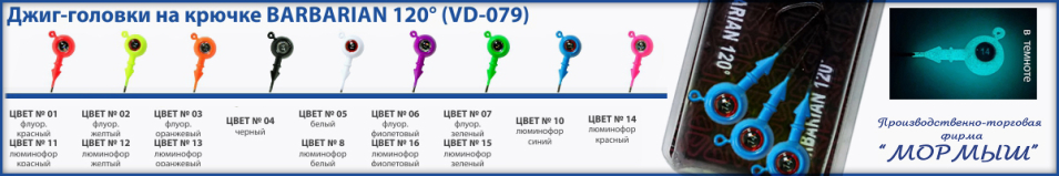 Мормыш Джиг-головка крашеная "ШАР" кр-к VD-079 №7/0 цвет Синий люминофор