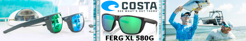 Costa Ferg XL 580G Matte Black/Green Mirror 580G