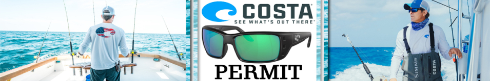 Costa Permit 580 GLS Matte Black/Green Mirror