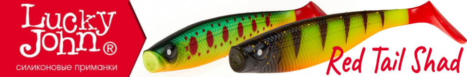 Lucky John 3D Series Red Tail Shad 5.0"