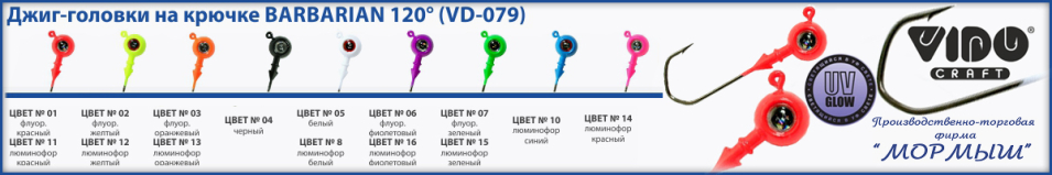 Мормыш Джиг-головка крашеная "ШАР" кр-к VD-079 №7/0 цвет Красный