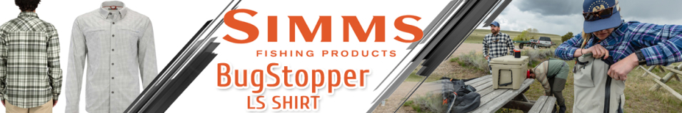 Simms BugStopper LS Shirt, Sterling Morada Plaid