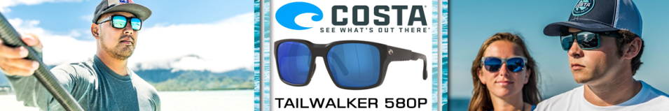 Costa Tailwalker 580P Matte Black/Blue Mirror 580P