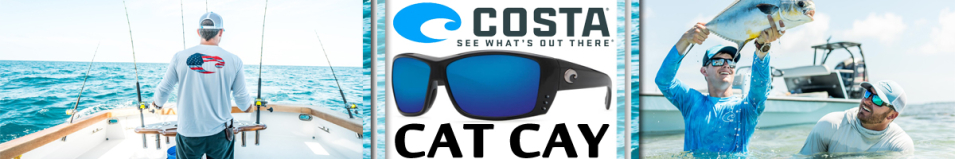 Costa Cat Cay 580 P Shiny Black/Blue Mirror