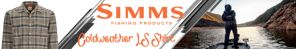 Simms Coldweather LS Shirt, Hickory Asym Ombre Plaid