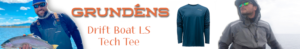 Grundens Drift Boat LS Tech Tee, Blue Abys