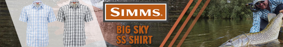 Simms Big Sky SS Shirt, Sky/Flame Plaid