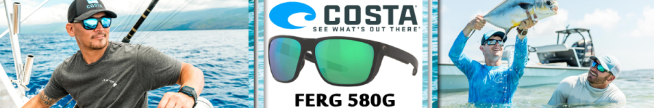 Costa Ferg 580G Matte Black/Green Mirror 580G