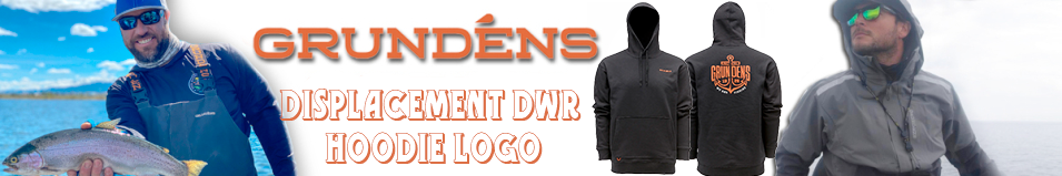 Grundens Displacement DWR Hoodie Logo Anchor, Black