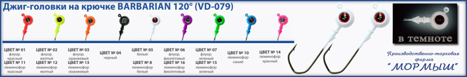 Мормыш Джиг-головка крашеная "ШАР" кр-к VD-079 №2/0 цвет Белый люминофор
