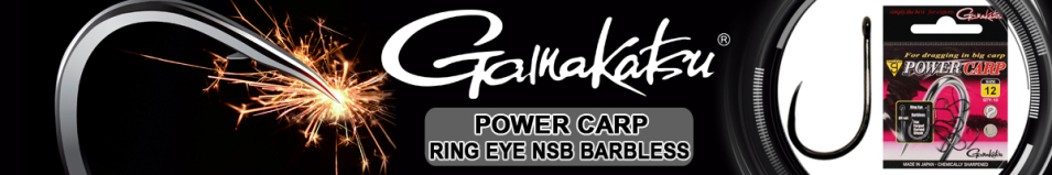 Gamakatsu Power Carp Ring Eye NSB Barbless Black