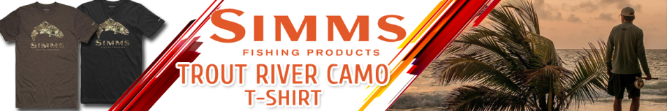 Simms Trout River Camo T-Shirt Brown Heather