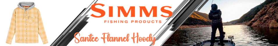 Simms Santee Flannel Hoody, Ely Plaid: Baltic Amber