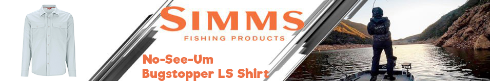 Simms No-See-Um Bugstopper LS Shirt, Bimini Blue Heather