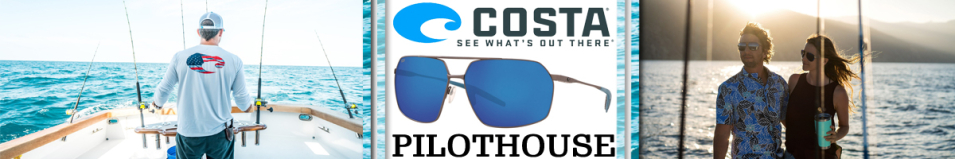 Costa Pilothouse 580P Matte Dark Gunmetal + Deep Blue/Black/Blue Mirror 580P